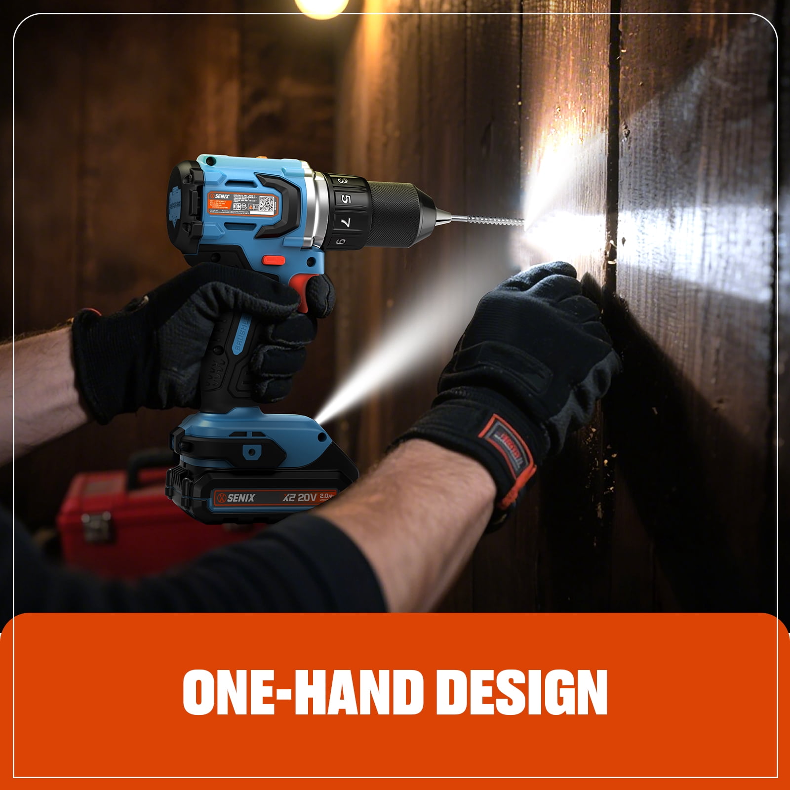 SENIX 20 Volt Max* Brushless 1/2-Inch Drill Driver, 45 Foot-Pounds of Max Torque, 2000 RPM Max, (Battery, Charger and Soft Bag Included) PDDX2-M2