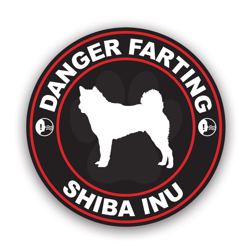 Danger Farting Shiba Inu Sticker Decal Self Adhesive Vinyl