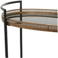 thumbnail image 4 of DecMode 30" x 34" Brass Metal Rolling Oval 2 Shelf Bar Cart with Vintage Inspired Details, 1-Piece, 4 of 7