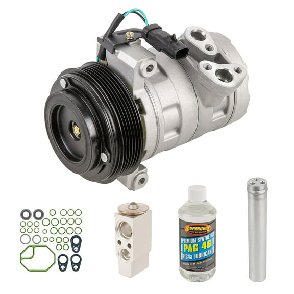 AC Compressor & A/C Kit For Jeep Wrangler JK 3.8L 2007 2008 2009 2010 2011 - Includes Drier, Expansion, Oil & O-Rings! - BuyAutoParts