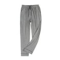 thumbnail image 2 of Momasggi Mens Big and Tall Pajama Pants Casual Home Lounge Pants Lightweight Soft Cotton Pj Pant Sleepwear Solid Color Sleep Pants with Drawstring and Pockets Gray 3XL, 2 of 3