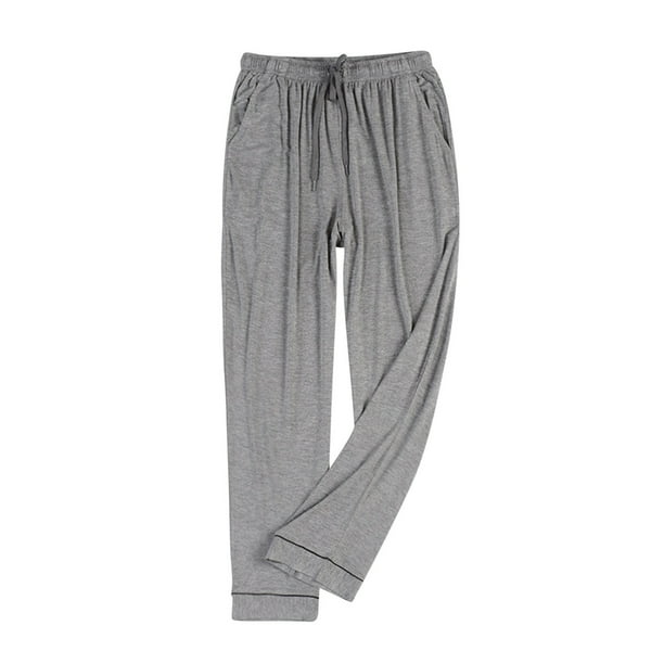 Pantalones de pijama largos para hombre, ropa de dormir informal para el hogar, pantalones finos y sueltos, pantalones de pijama de color liso, pantalones para hombre