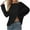 Black, variant on EDFBUYKRS Velvet Top for Women's Slim Fit Long Sleeve Off-Shoulder Blouse M