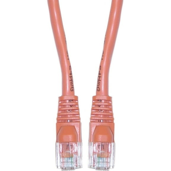 Cat6a Orange Ethernet Patch Cable, Snagless/Molded Boot, 500 MHz, 3 foot