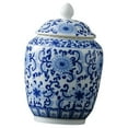 thumbnail image 2 of Porcelain Ginger Jar Ceramic Flower Vase Tea Storage Jar with Lid Display Weddings Home Floral Party Multipurpose Oriental Style Handicraft blue white 320ml, 2 of 8