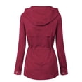 thumbnail image 4 of MixMatchy Women's Solid Lightweight Front Zipper Utillity Anorak Hooded Jacket, 4 of 5
