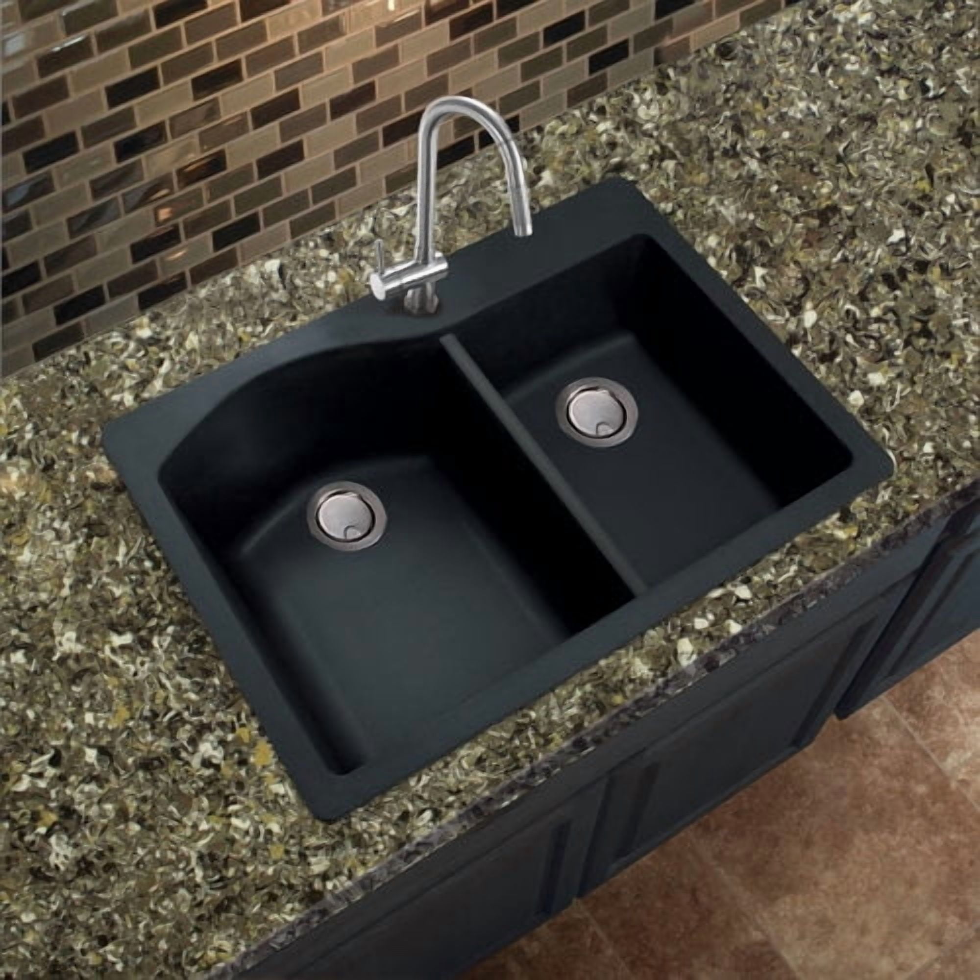 Transolid Aversa 33'' L x 22'' W Double Basin Drop-in Kitchen Sink