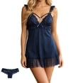 thumbnail image 3 of Bovxnpu Women's Nightgowns Sleepshirts Lace Mesh Nightgown Dress Loungewear Sleepwear, 3 of 6