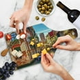 thumbnail image 4 of European Cutting Board, Venice Cityscape Narrow Water Canal Building Traditional Old Buildings Heritage, Tempered Glass Cutting and Serving Board, Wine Bottle Shape, Multicolor, by Ambesonne, 4 of 5