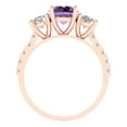 thumbnail image 4 of Clara Pucci 14K Rose Gold 1.97ct Alexandrite Three-Stone Ring for Women, 4 of 8