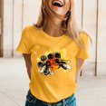 thumbnail image 3 of Aayomet Gym Tops For Women Women's Cut Out Deep V Neck Choker Short Sleeve T Shirts Tunic Tops Tee Blouse,Yellow M, 3 of 4