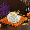 thumbnail image 3 of Cheapark Hand Blown Glass Pumpkin Figurine, Crystal Collectible Ornament, For Home Decorating, Halloween Thanksgiving Festive Display, 3 of 6