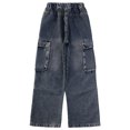 thumbnail image 6 of Gubotare Girl Jeans Youth Girls High Waisted Straight Leg Jeans Denim Long Pants with Pocket Size 13-14 (Blue,13-14 Years), 6 of 6