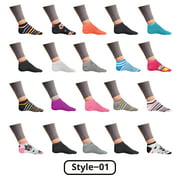 20 Pairs Women Breathable Colorful Fun Stylish No Show Low Cut Ankle Socks for Female