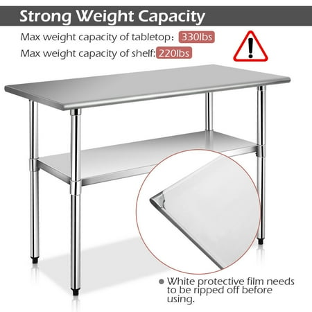 Stainless Steel 24 X 48 Work Prep Table Commercial Kitchen