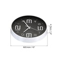 thumbnail image 2 of Uxcell 10" Wall Clock Battery Operated Silent Non Ticking 3D Numbers Clock, Black White, 2 of 6