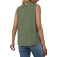 thumbnail image 3 of Loose Tank Tops for Women Women's Summer Collared Sleeveless Casual Blouse Tank Womens Camisole Army Green L, 3 of 7