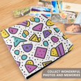 thumbnail image 4 of FORMRS 3 Ring Photo Album 4"x6" Self Adhesive Large Capacity PU Leather Cover, Purple Retro Pattern, 4 of 8