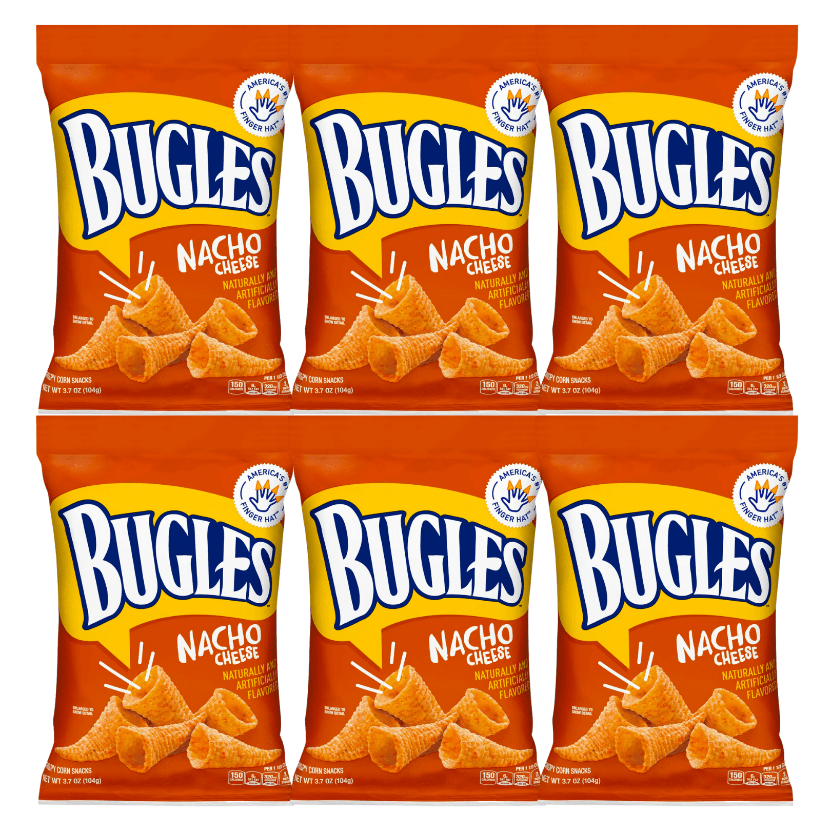 Bugles Nacho Cheese Flavor Corn Snacks (3.7 oz., 6pack)