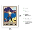 thumbnail image 2 of Tasmania Australia - Fly Fishing - Vintage Travel Poster by John Vickery c.1933 - Fine Art Matte Paper Print (Unframed) 18x24in, 2 of 4