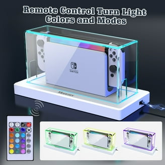 Mooroer Nintendo Switch Dust Cover with LED Light, Clear Case for