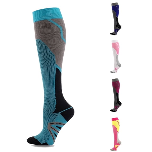ATENAR Mens Socks,Womens Compression Socks,Athletic,Supportive,Moisture Wicking,Nylon,Gray,M