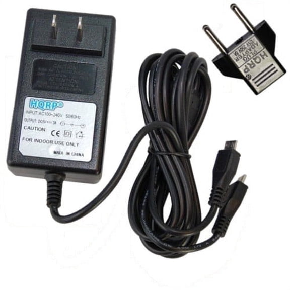 HQRP 3A Battery Charger Dual microUSB AC Adapter for Discovery Kids techTab Tablet tech Tab; Verizon Ellipsis 7 7" 7-inch HD Tablet