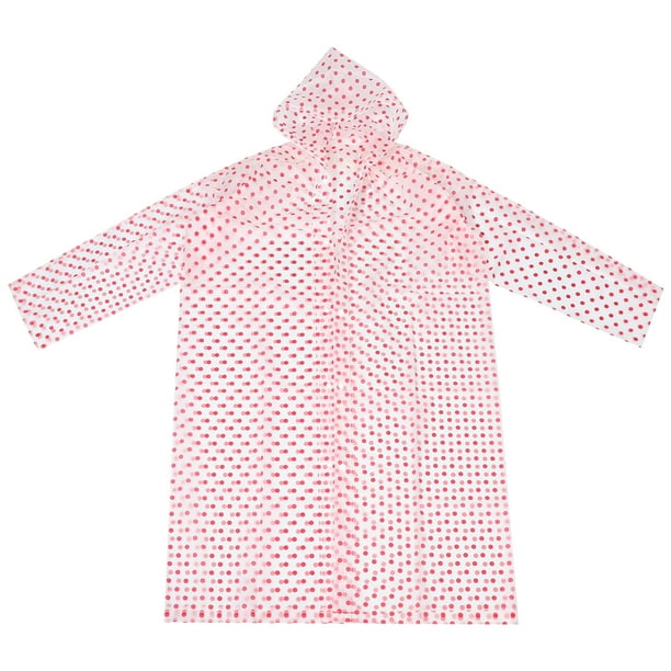 Poncho impermeable con capucha para adultos, transparente, con punta ondulada, unisex, portátil, transparente, para lluvia, para adultos, hombres y mujeres (rojo)