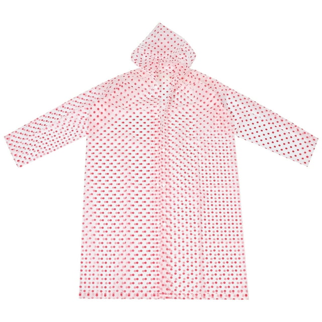 Miangastore Imperméable Transparent Poncho à Capuche Unisexe Portable Clair pour Hommes Femmes (Rouge)
