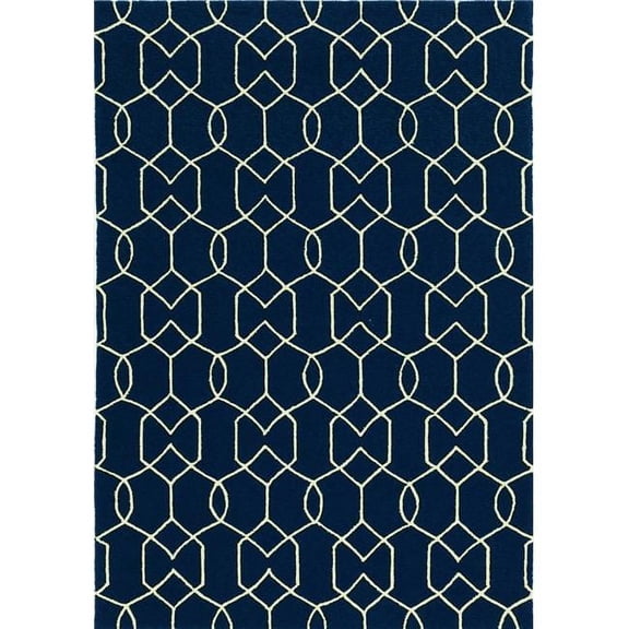 HomeRoots  21 x 34 in. UV-Treated Polypropylene Navy Area Rug - Navy - 21 x 34 in.