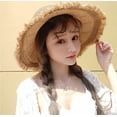 thumbnail image 4 of CoCopeaunts Floppy Straw Hat for Women Wide Brim Summer Handmade Woven Sun Hats UV Protection Breathable Beach Hat with Fringes, 4 of 8