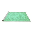 thumbnail image 2 of Ahgly Company Machine Washable Indoor Rectangle Oriental Turquoise Blue Traditional Area Rugs, 4' x 6', 2 of 4