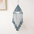 thumbnail image 4 of Tapiz de de macramé tejido de bohemio para colgar pared hecho gris Gloria Atrapasueños de macramé, 4 of 7