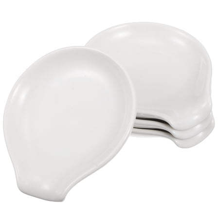 8 Pcs Ceramic Spoon Rest Table Top Decor Utensil Rack for Kitchen Counter Holder Household White Ceramics