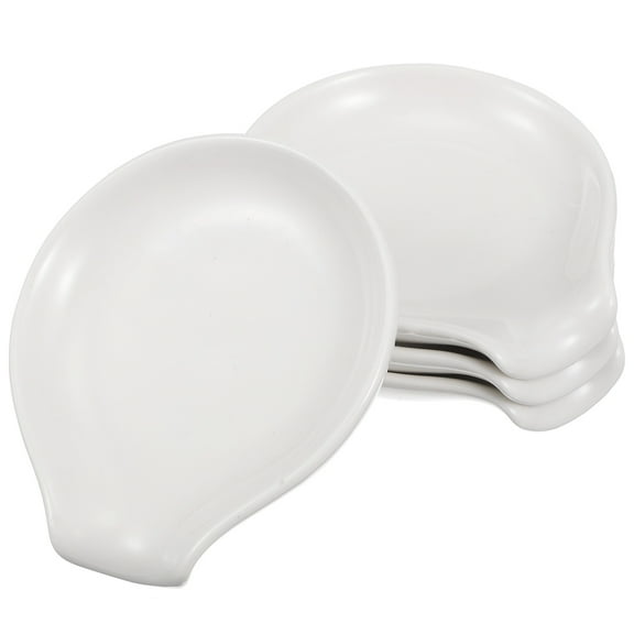 8 Pcs Ceramic Spoon Rest Table Top Decor Utensil Rack for Kitchen Counter Holder Household White Ceramics