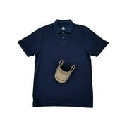 Nike Mens 2-Piece Navy Blue Polo Shirt & Brown Visor Gift Set Medium