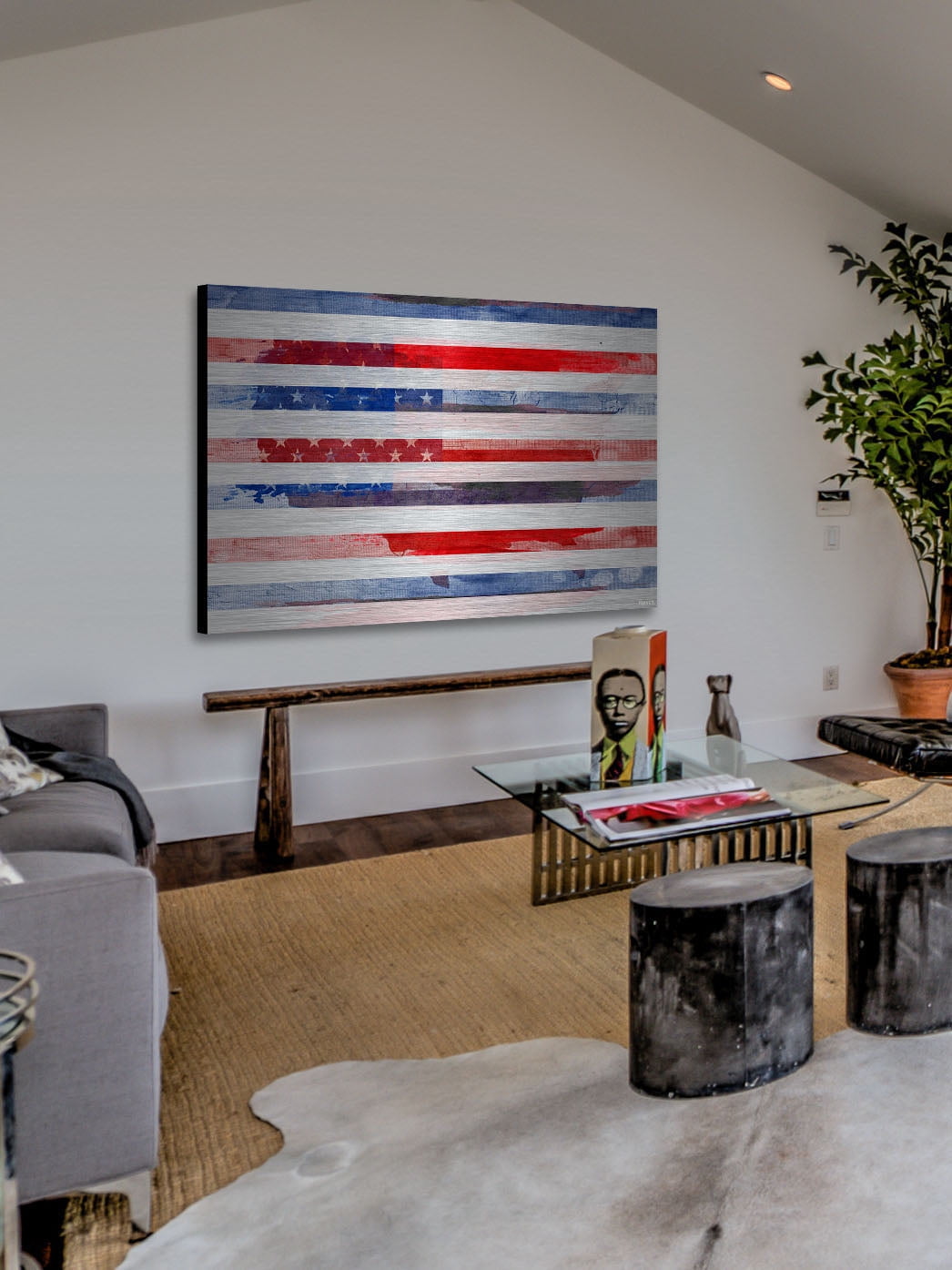 Parvez Taj "Striped Glory" Print on Brushed Aluminum
