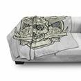 thumbnail image 3 of Sugar Skull Soft Flannel Fleece Throw Blanket, Illustration of Calavera Diamond and Roses Vintage Revival Design, Cozy Plush for Indoor and Outdoor Use, 50" x 70", Cream Grey Black, by Ambesonne, 3 of 6