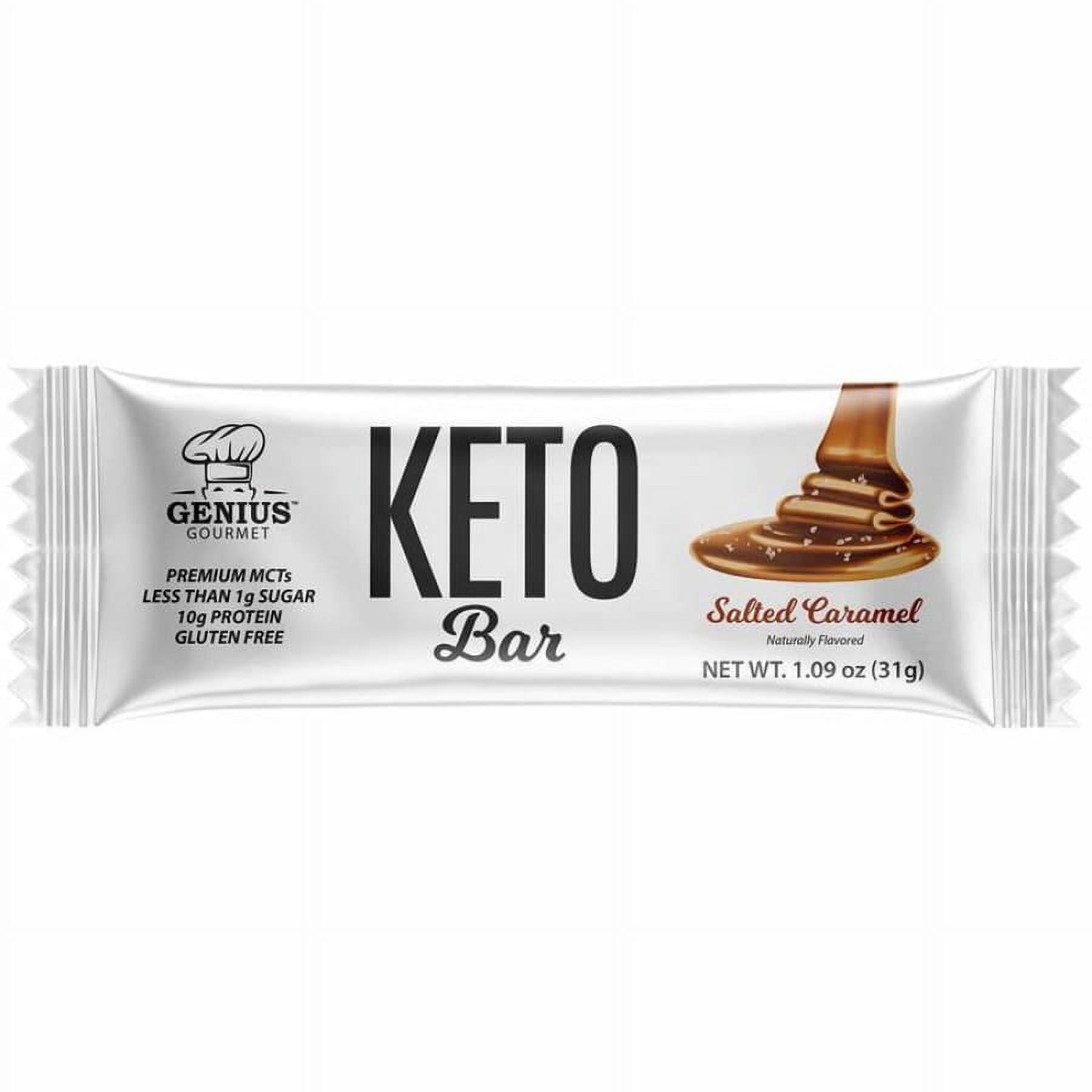Genius Gourmet Keto Protein & Snack Bars - Salted Caramel (10 Bars)