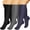 Black Navy Grey, variant on 3 Pairs Plus Size Compression Socks for Women Men 20-30 mmHg 2xl 3xl 11xl , Wide Calf High Tights Long SocksStockings Best Support for Circulation, Running
