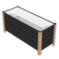 thumbnail image 3 of Aluminum Raised Garden Bed – Modern Rust-Proof Planter Box – 24"x16"x18" Deep, Lightweight – Safe Rounded Corners & Drainage Holes – for Patio & Balcony – gray, 60x40x45cm, 3 of 7