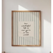 Vintage Blue Stripes Nursery Print Baby Boy Room Home Decor Office Wall Art