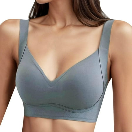 HCURIBAD Wireless Bras  Clearance! Women Wirefree Bras for Women Full Coverage No Underwire Everyday Bras Comfortable Wireless Padded Bras  Push up Bra  Backless Bra  Bras for Women Blue L