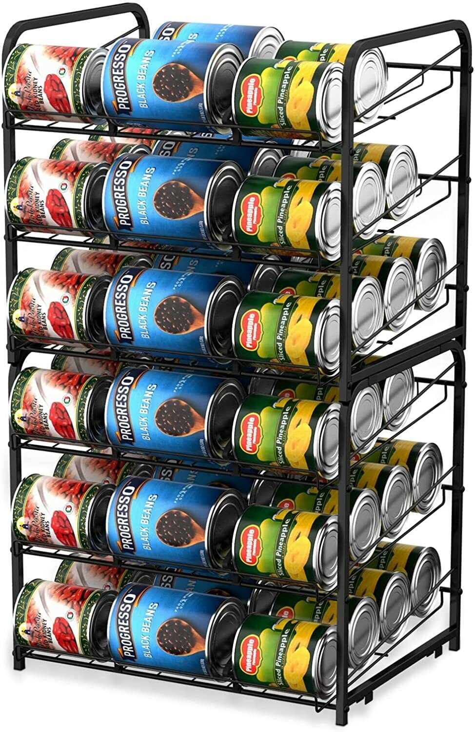 2 Pack Can Rack Organizer, Stackable Can Storage Dispenser Holds up to 72 Cans