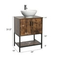 thumbnail image 6 of Eclife 24" Farmhouse Bathroom Vanity with Rustic Brown Wood Top,White Ceramic Sink, Water Save Faucet,Solid Brass Pop Up Drain, 6 of 8
