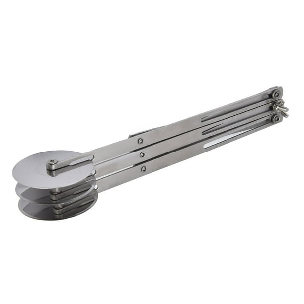 Cortador De Pastel De Acero Inoxidable De 3 Ruedas, Divisor De Hojaldre Expandible, Rodillo De Cortador De Hornear Para Pizza De Fideos Corta