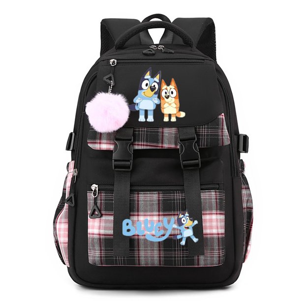 Bonita mochila Bluey con estampado de bingos, mochila escolar impermeable para estudiantes, gran capacidad, regalo de cumpleaños para niños, papelería para estudiantes