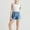 B Blue, variant on NAISIBABY Girls Denim Shorts Size 6, Soft Comfy Summer Fashion Ruffles Elastic Waist Kids Casual Shorts Blue
