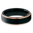 thumbnail image 2 of Silly Kings Jewelry Tungsten Wedding Band Tungsten Carbide Rose Gold Tungsten Band Black Tungsten Ring 6mm Comfort Fit, 2 of 3