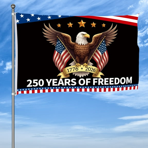 250 Anniversary Flag 3x5 Ft America National Flag Eagle 250 Years of Freedom Patriotic Outdoor Lawn Garden Decor with Brass Grommets